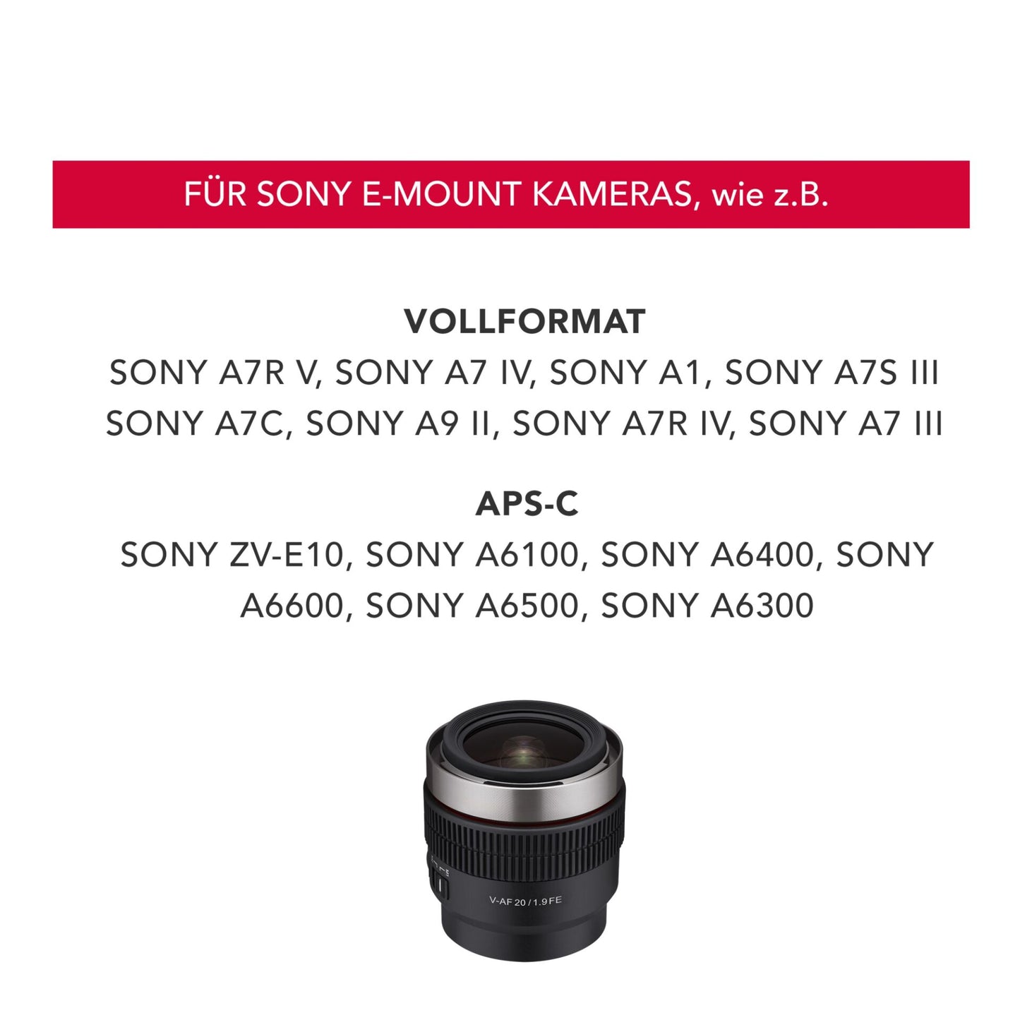 Samyang V-AF T 1,9/20 FE Sony E