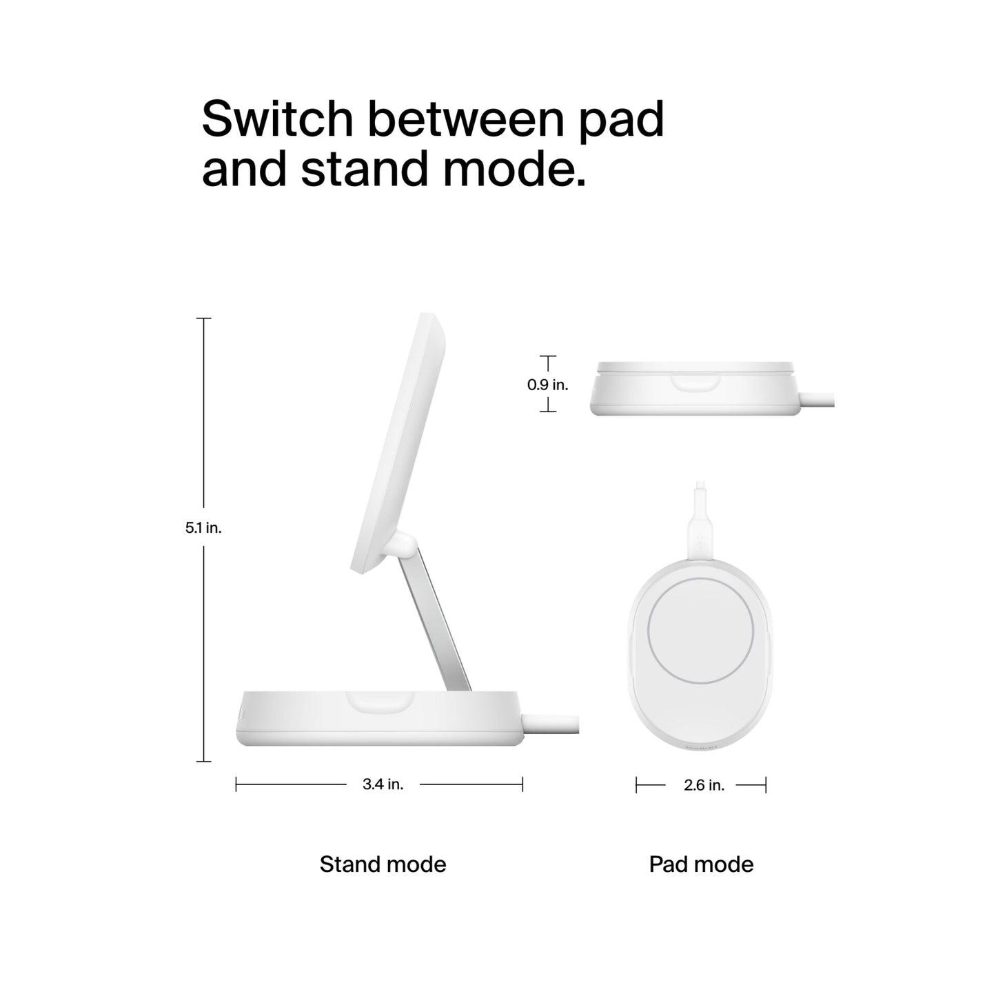 Belkin BOOST Charge Pro Qi2 15W magn.Charg.Stand wh. WIA008btWH