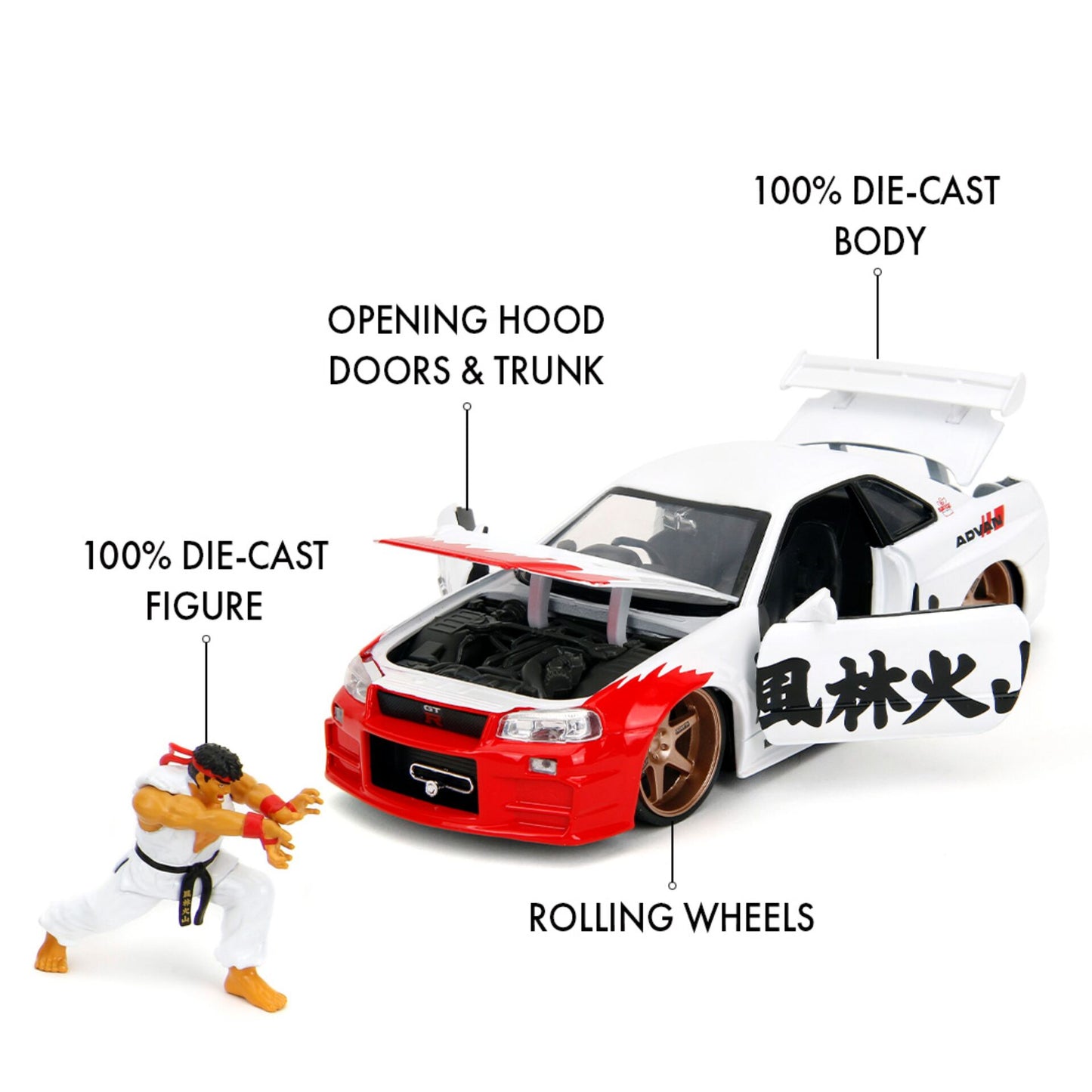 Jada Street Fighter Ryu 1:24 Nissan Skyline GTR 253255071