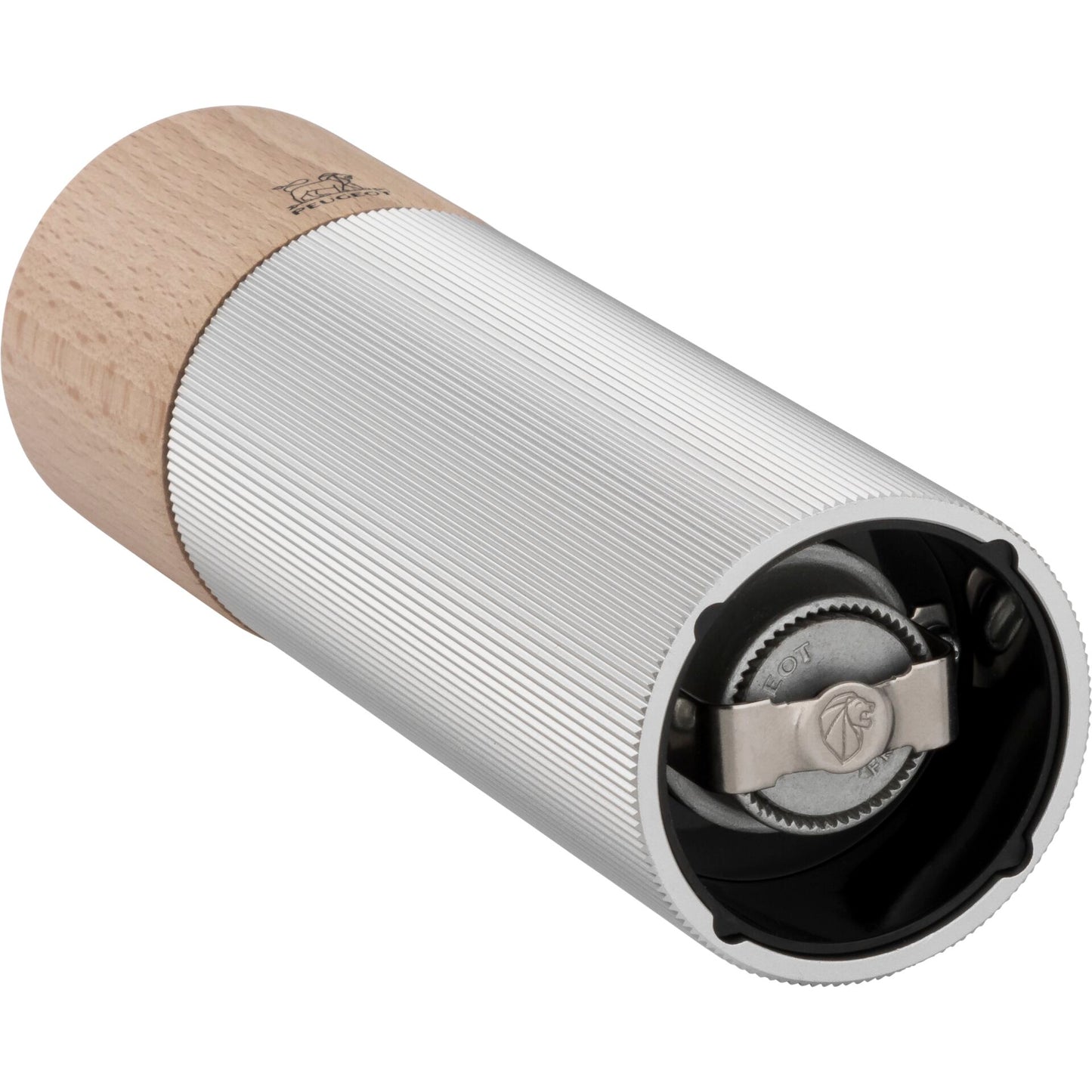 Peugeot Line wood/aluminium pepper mill 18 cm natural