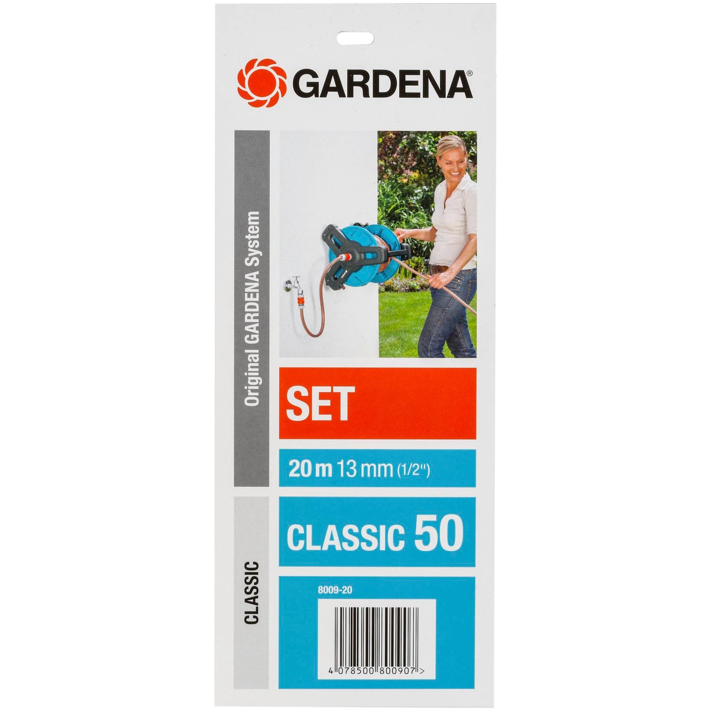 Gardena Classic Wall-Fixed Hose Reel 50 Set