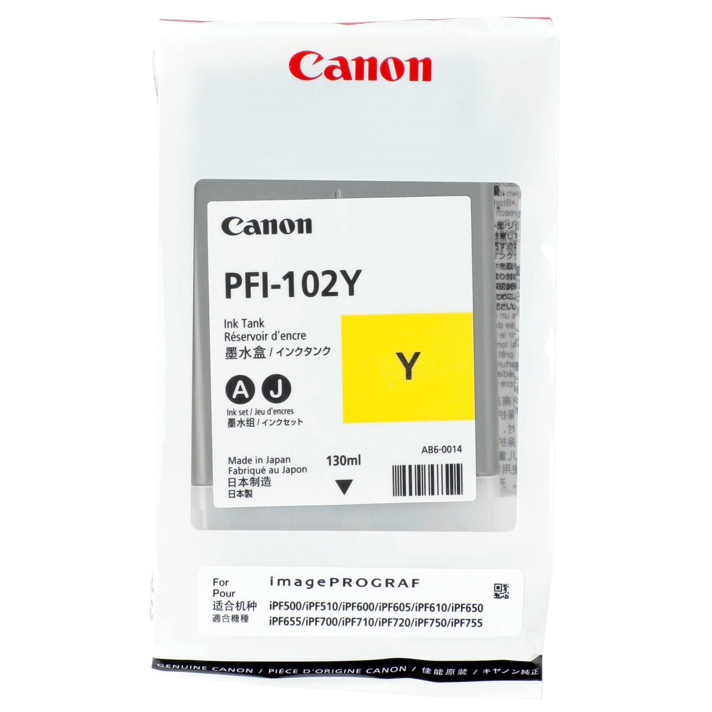 Canon PFI-102 Y ink yellow