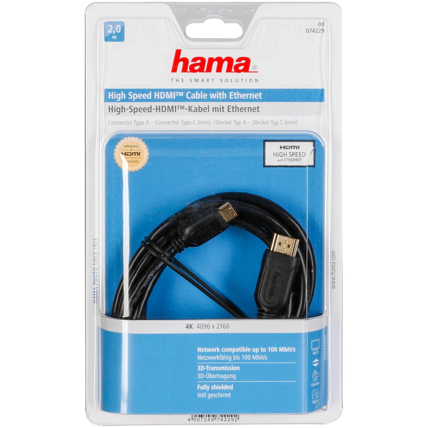 Hama High Speed HDMI Cable HDMI - mini HDMI Ethernet 2 m