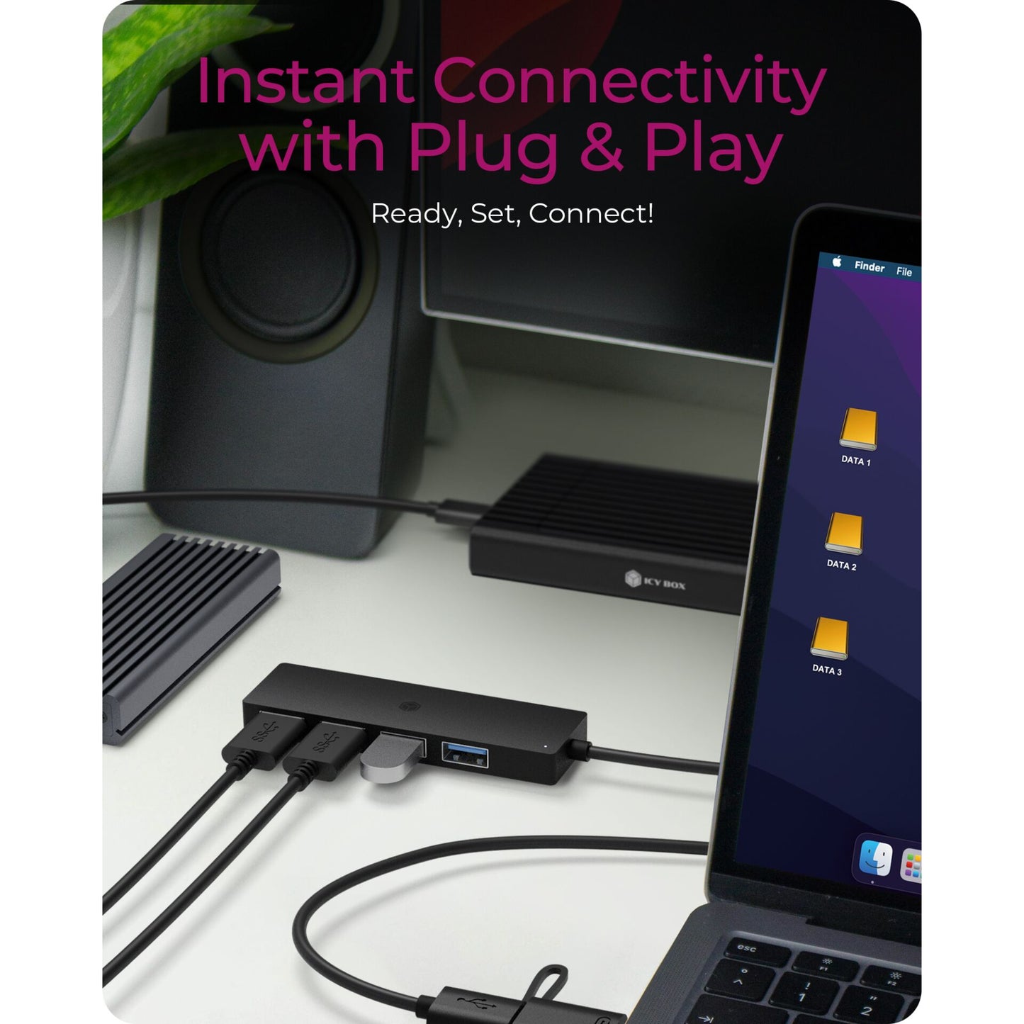 Raidsonic IB-HUB1424-C3 4-Port USB Type-A Hub