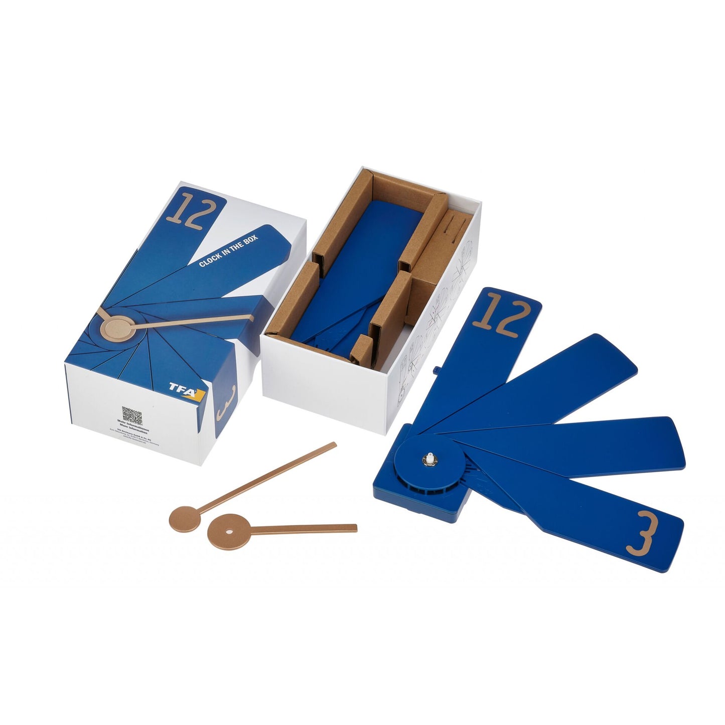 TFA Clock in the box  blau Wanduhr