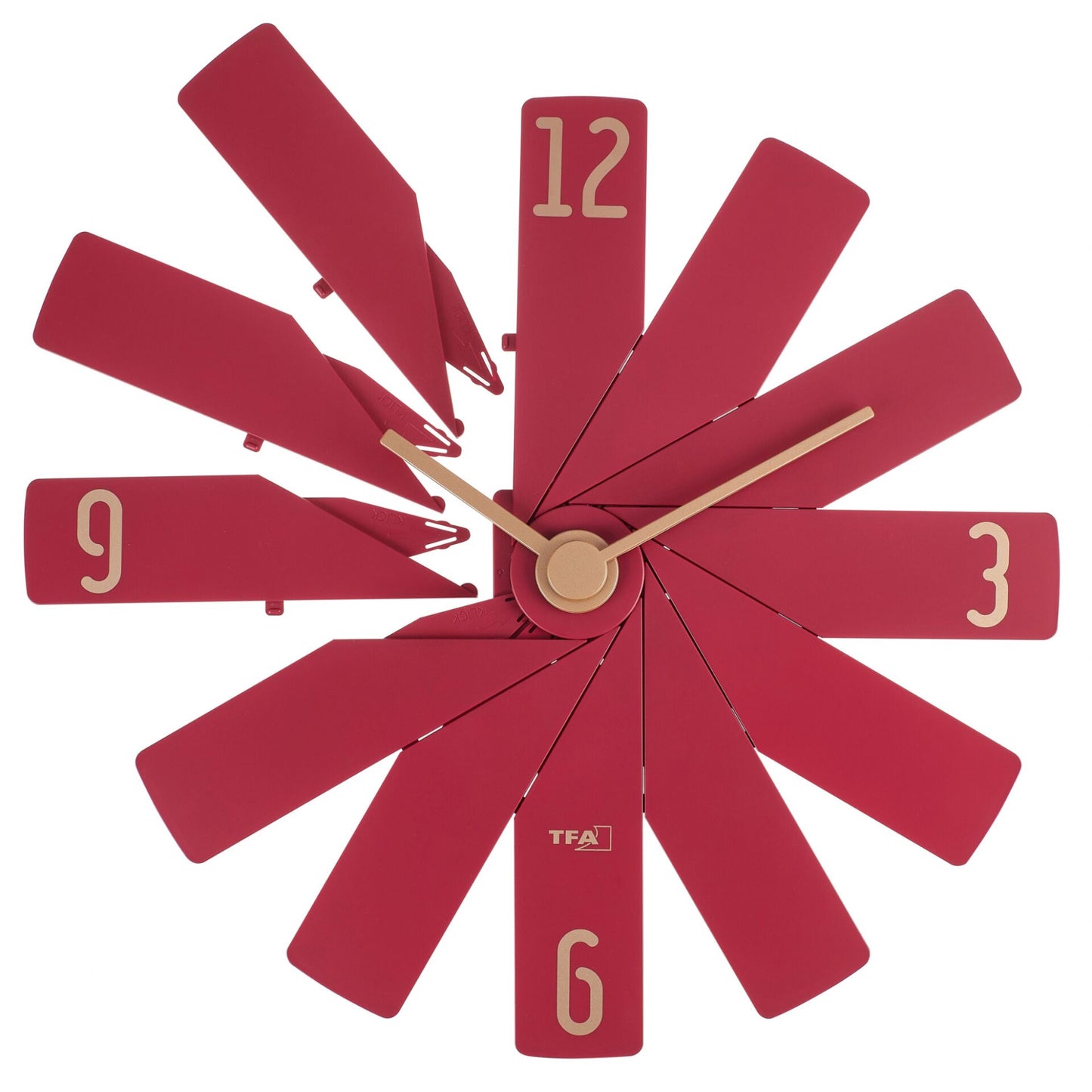 TFA Clock in the box  rot Wanduhr