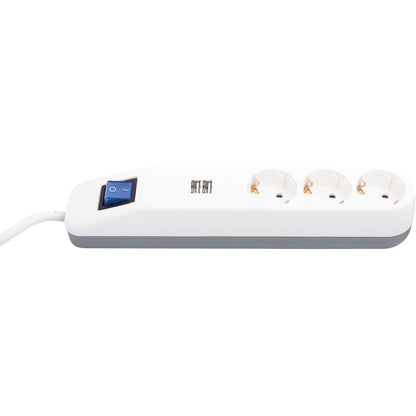 REV Steckdosenleiste ICE 3-fach USB & Schalter, 1,4m weiß