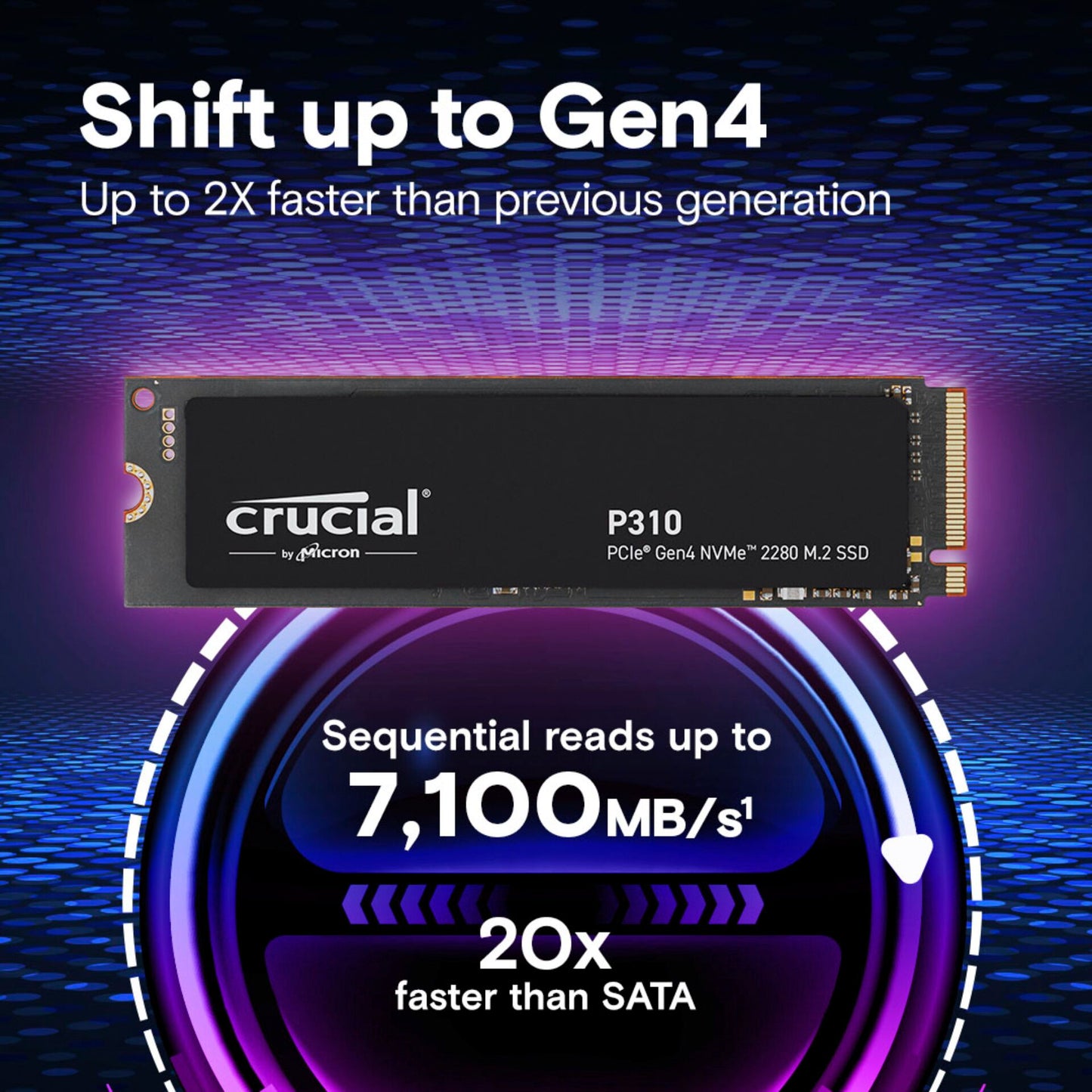 Crucial P310 Gen4 2280     500GB NVMe PCIe M.2 SSD
