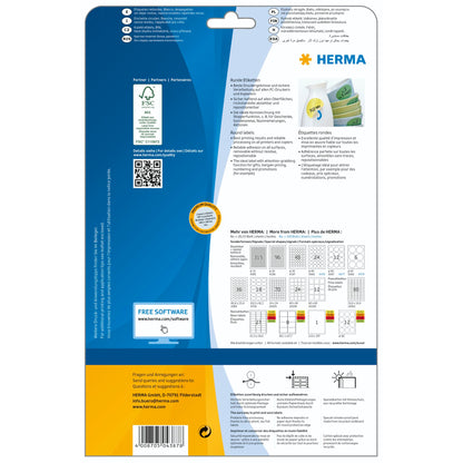 Herma Round Labels 30mm white 25 Sheets 1200 pcs.  4387