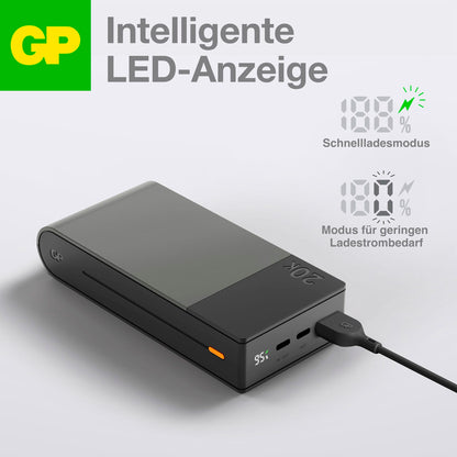 GP PowerBank M2+ 20C    20000mAh 2xUSB-C/1xUSB-A black LED-Anz.