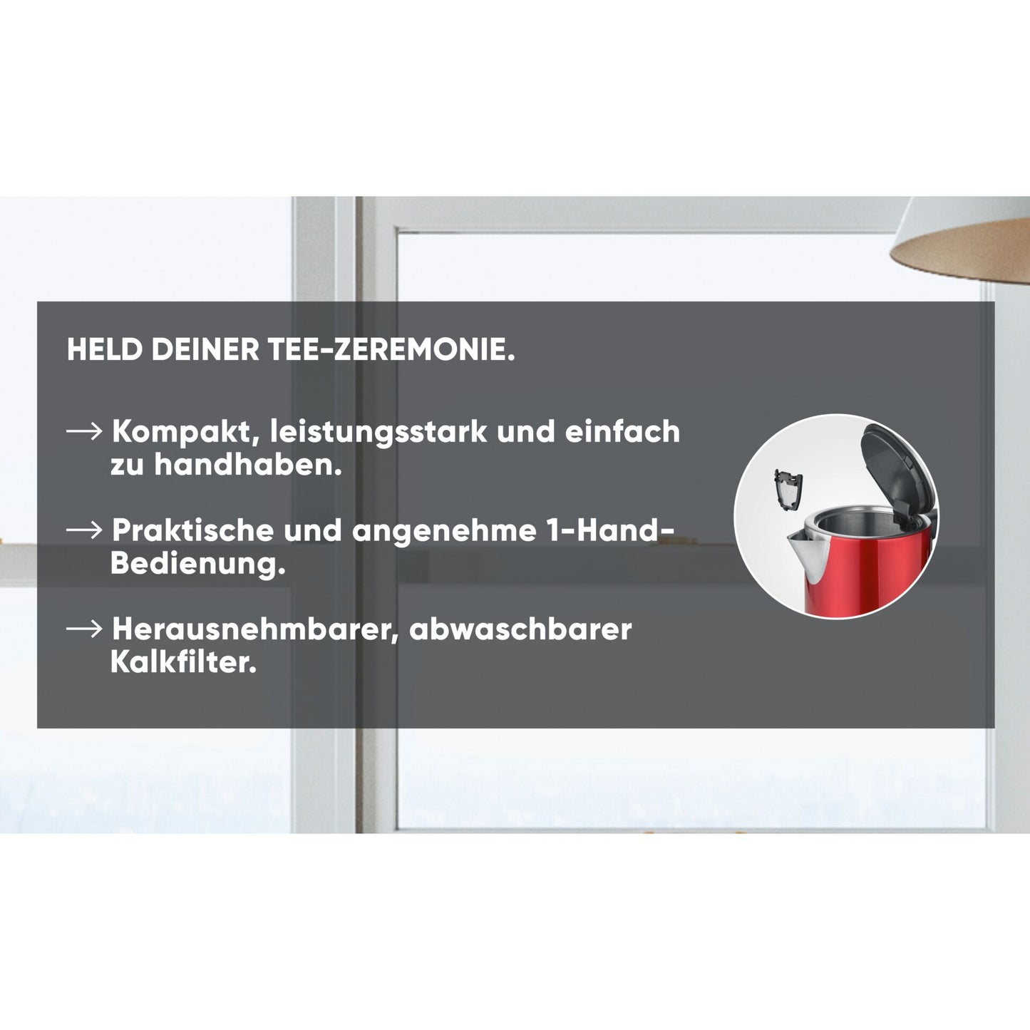 Severin WK 3427 Wasserkocher rot