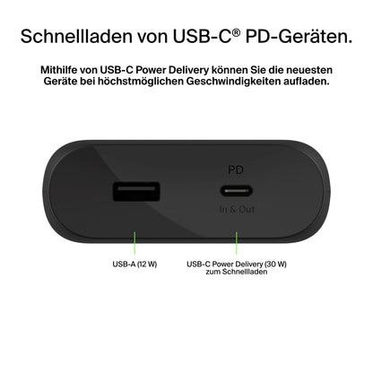 Belkin BOOST Charge 3-Port-Lapt. 20.000mAh 65W USB-C/A BPB020btBK