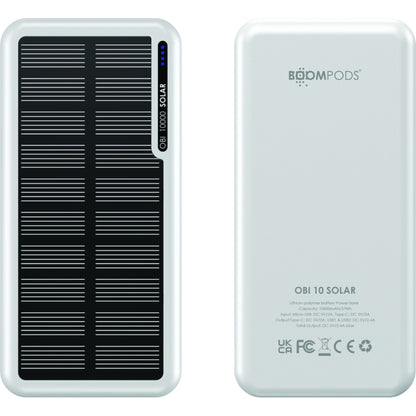Boompods Obi 10,000mAh Solar Powerbank - White