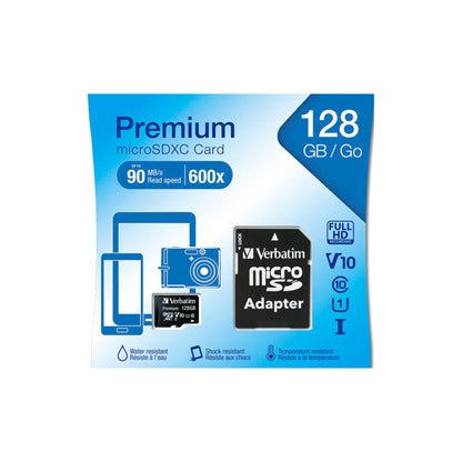 Verbatim microSDXC         128GB Class 10 UHS-I incl Adapt. 44085