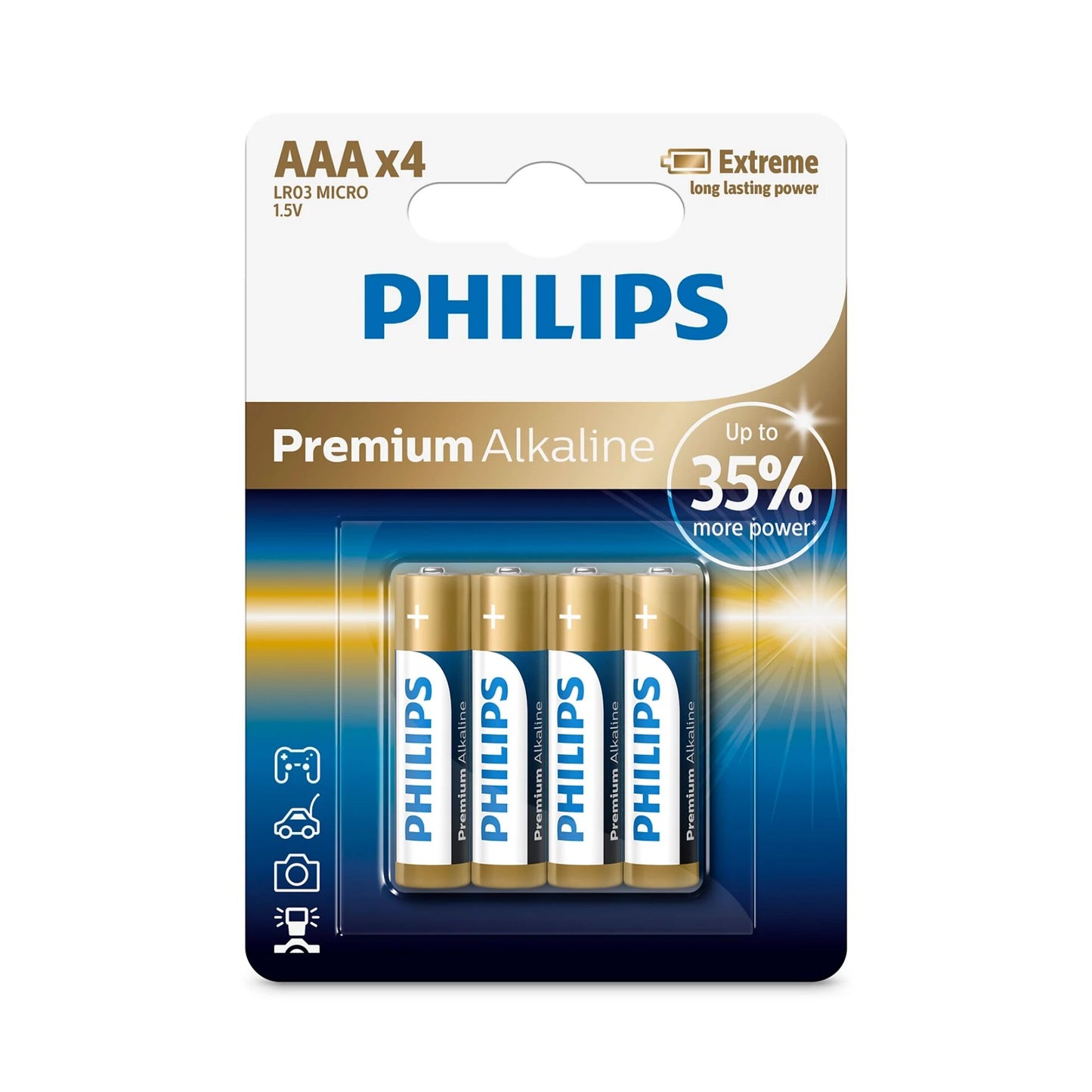 1x4 Philips Premium Alkaline AAA Batterie