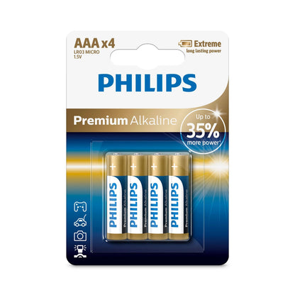 1x4 Philips Premium Alkaline AAA Batterie