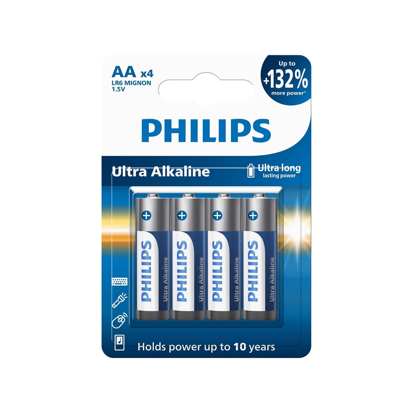 1x4 Philips Ultra Alkaline AA Batterie