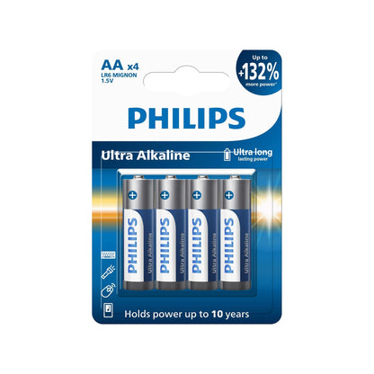 1x4 Philips Ultra Alkaline AA Batterie