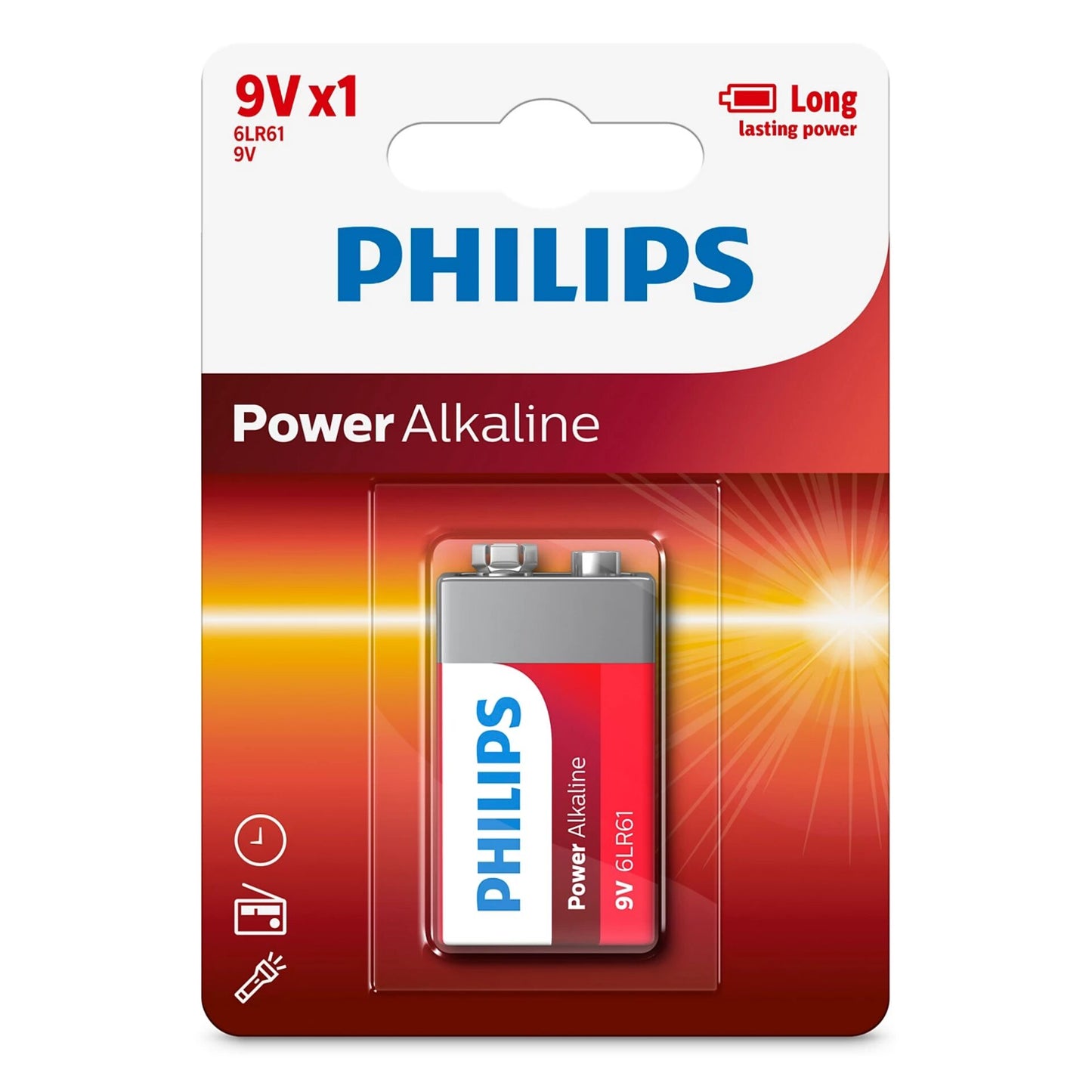Philips Power Alkaline 9V Batterie