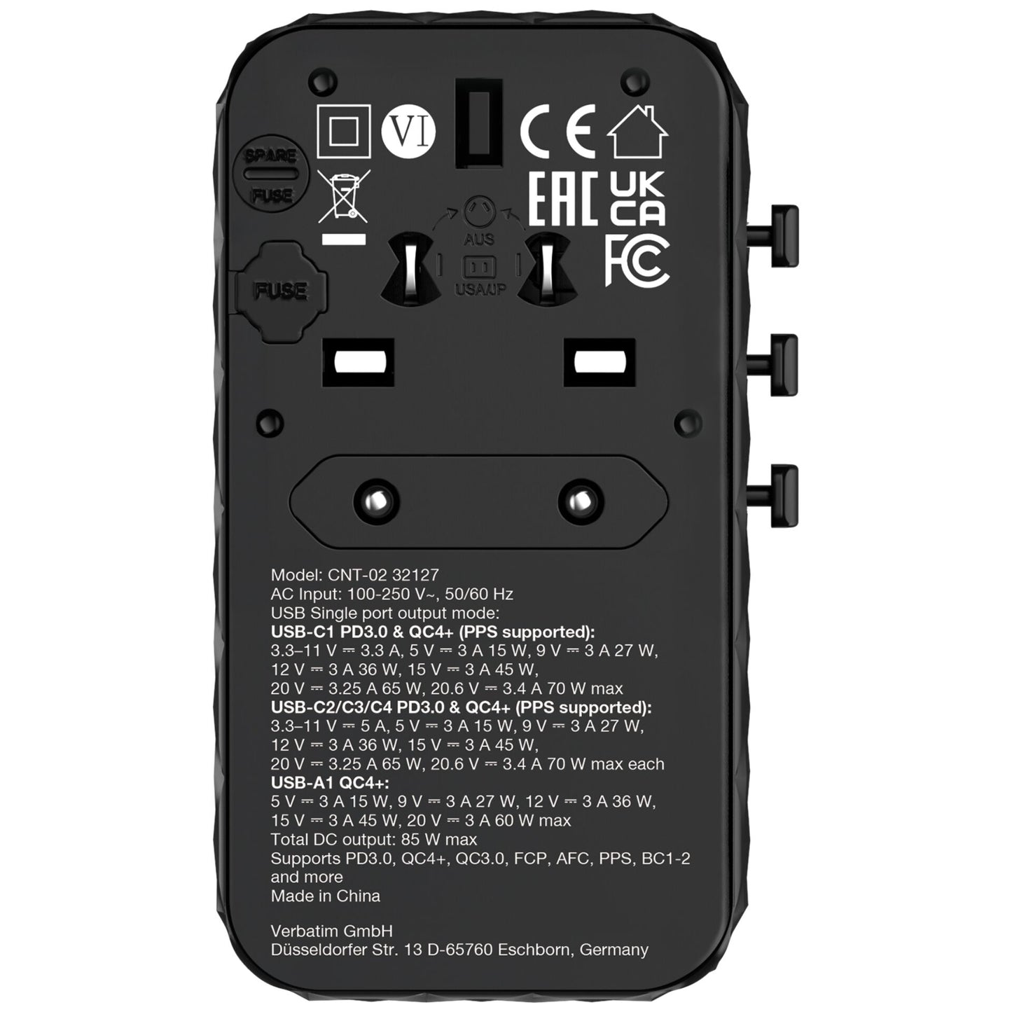 Verbatim Charge´n´Travel Diamond 85W Retr. Cable CNT-02     32127