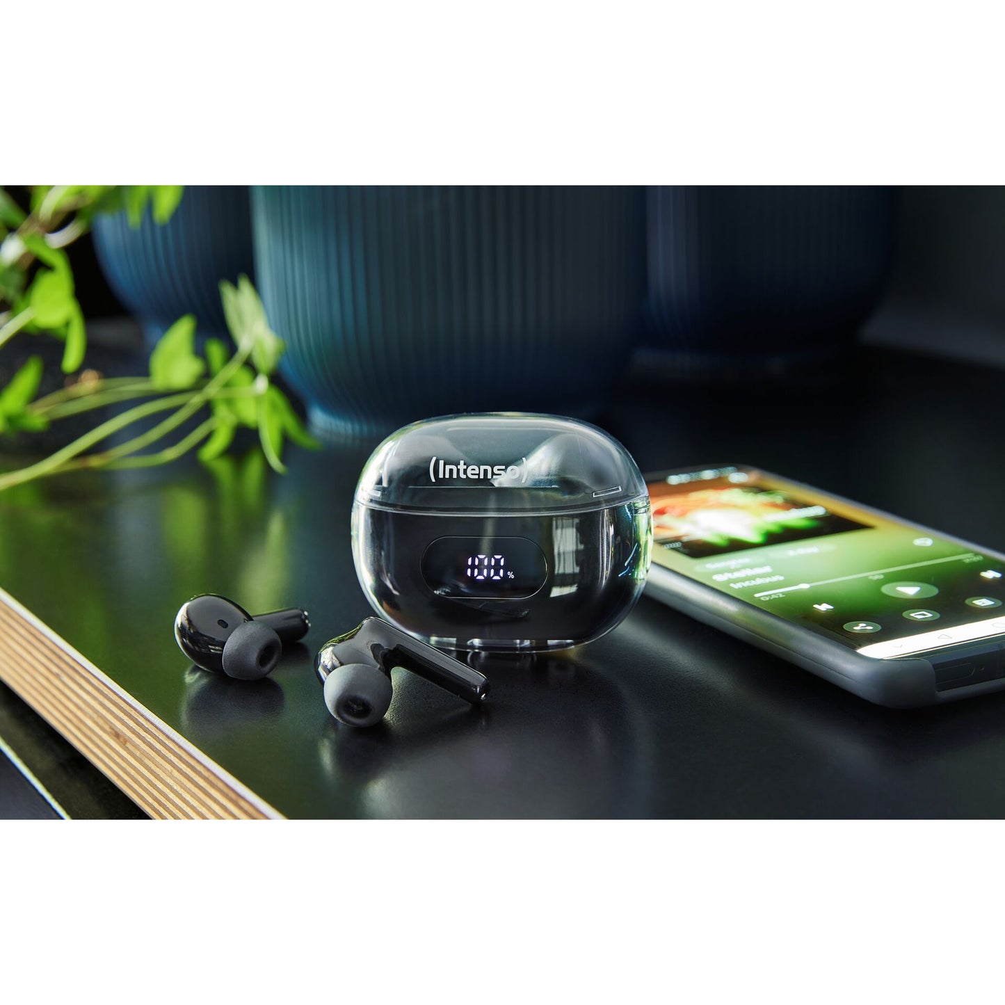 Intenso Buds Plus  dig. Display True Wireless Headphones black