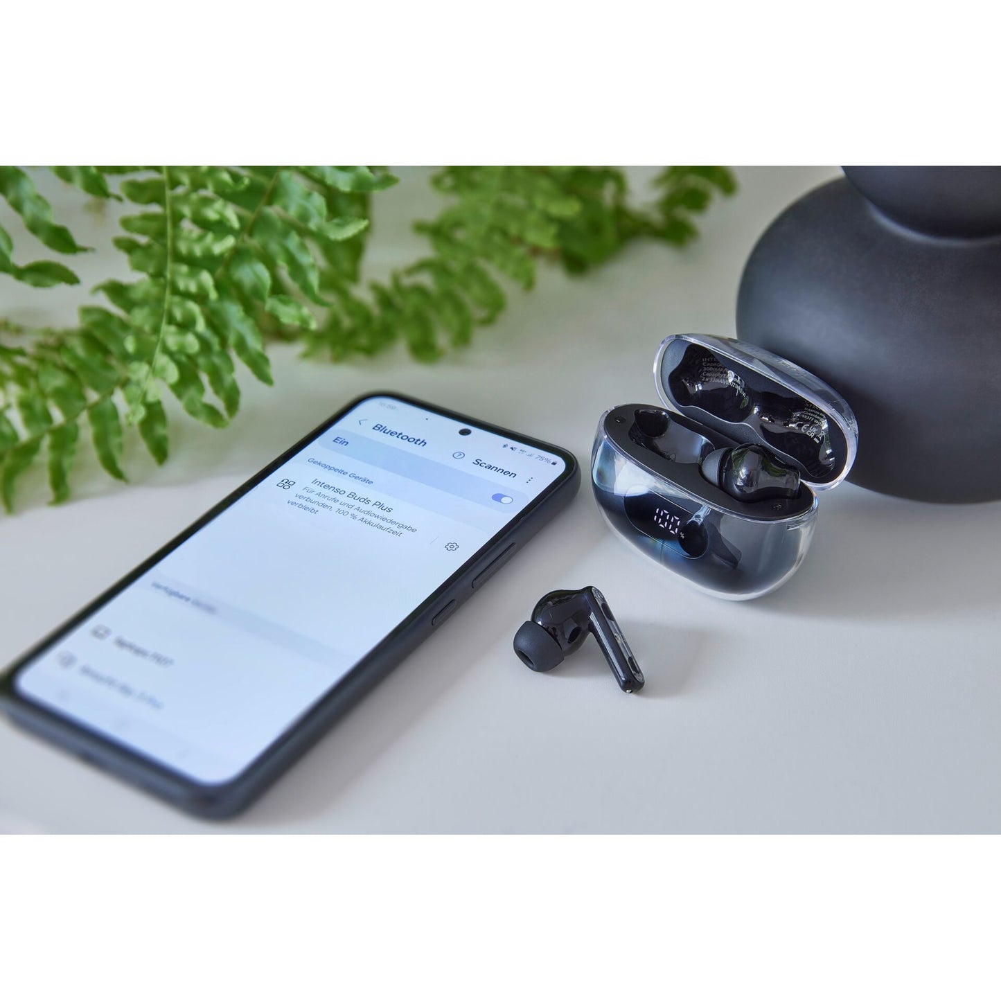 Intenso Buds Plus  dig. Display True Wireless Headphones black