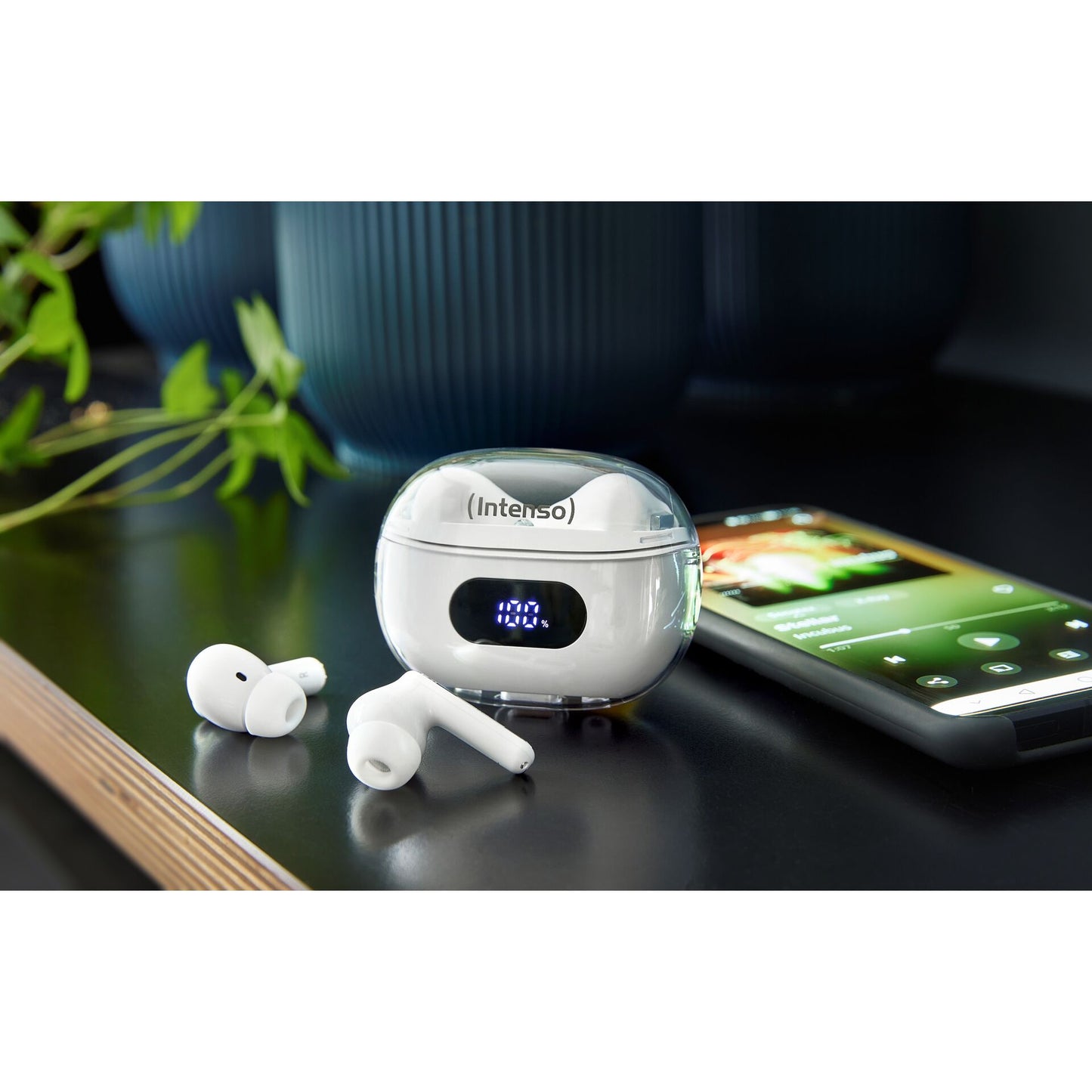 Intenso Buds Plus  dig. Display True Wireless Headphones white