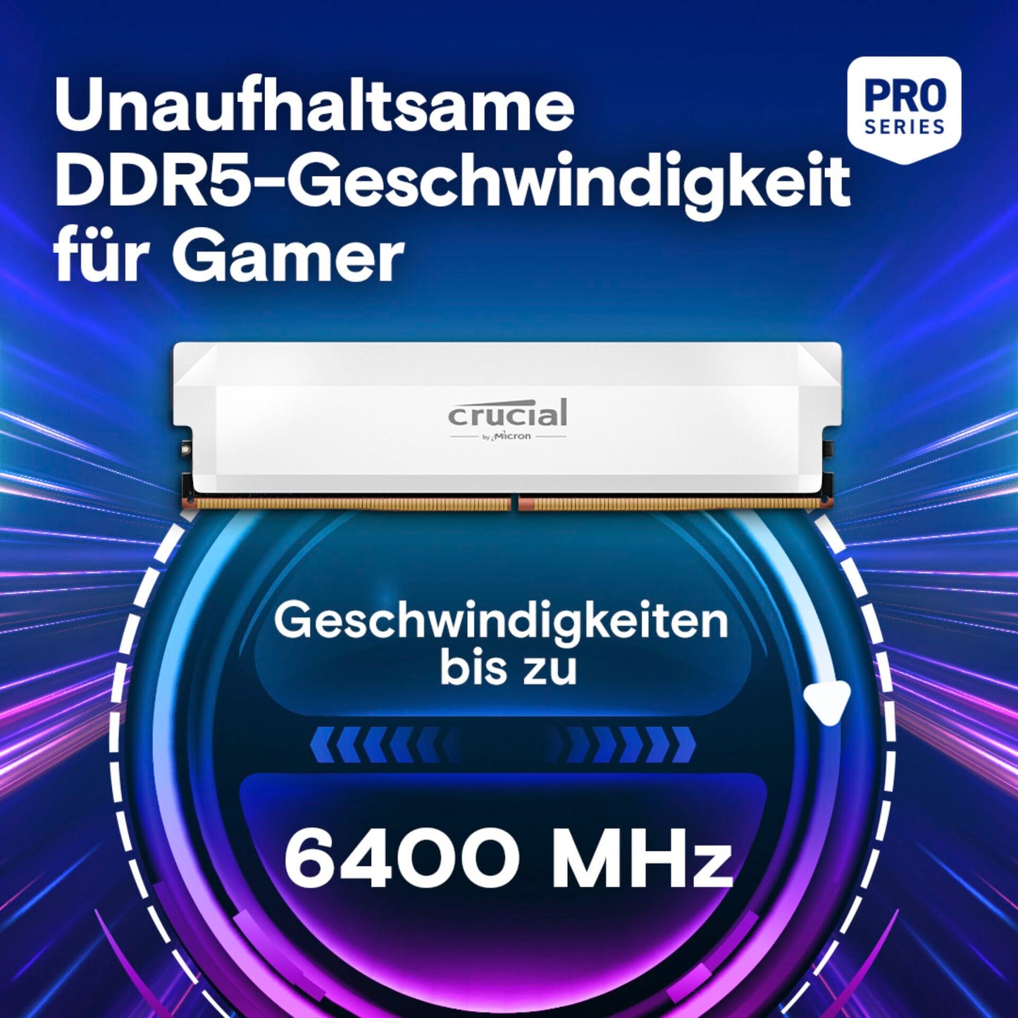 Crucial Pro DDR5-6400 Kit   32GB 2x16GB UDIMM CL38 W Overclocking