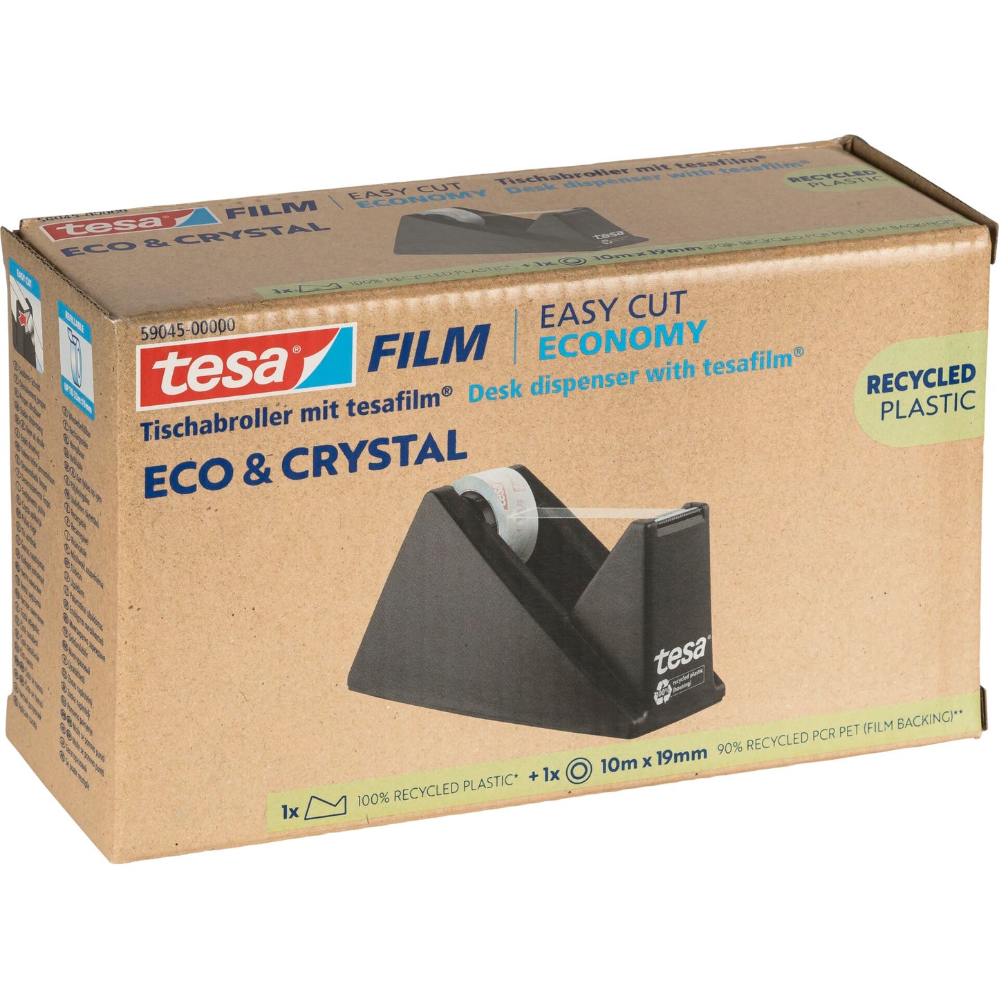 Tesa Klebefilm eco&crystal 19mm x 10m mit Abroller