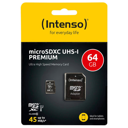 Intenso microSDXC Card      64GB Class 10 UHS-I Premium