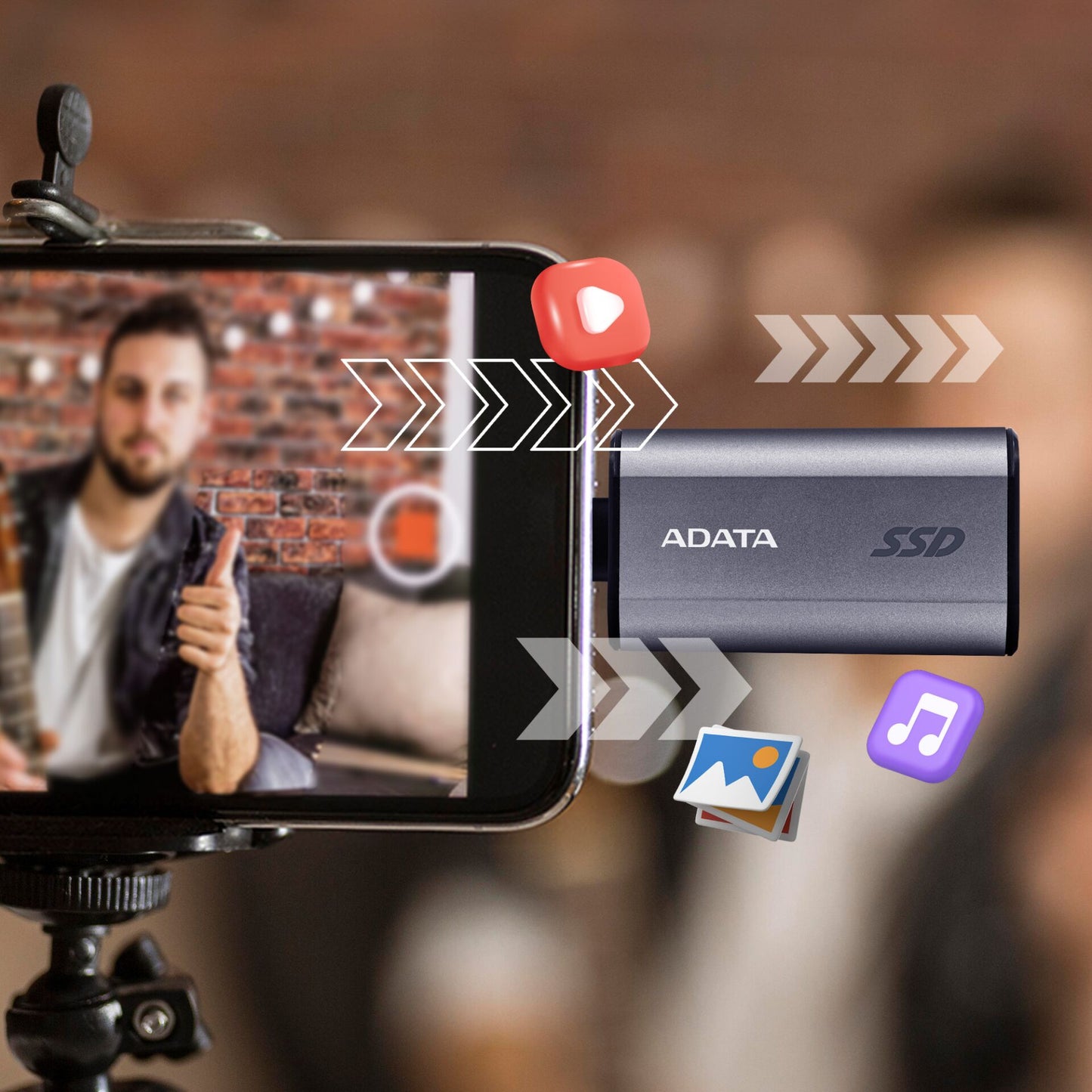 ADATA Externe SSD SC750      1TB Plug&Go Silver 1050/1000