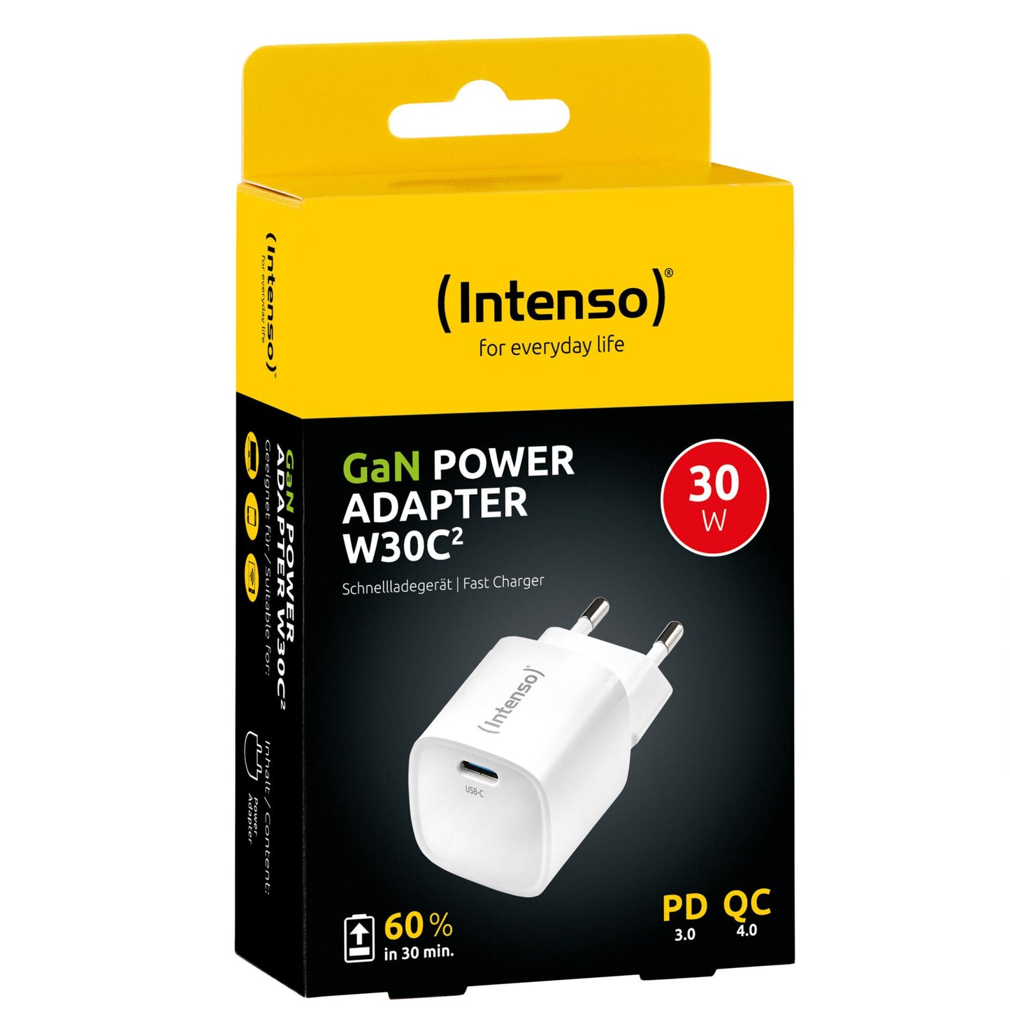 Intenso Power Adapter W30C² GaN white 1x USB-C 30W