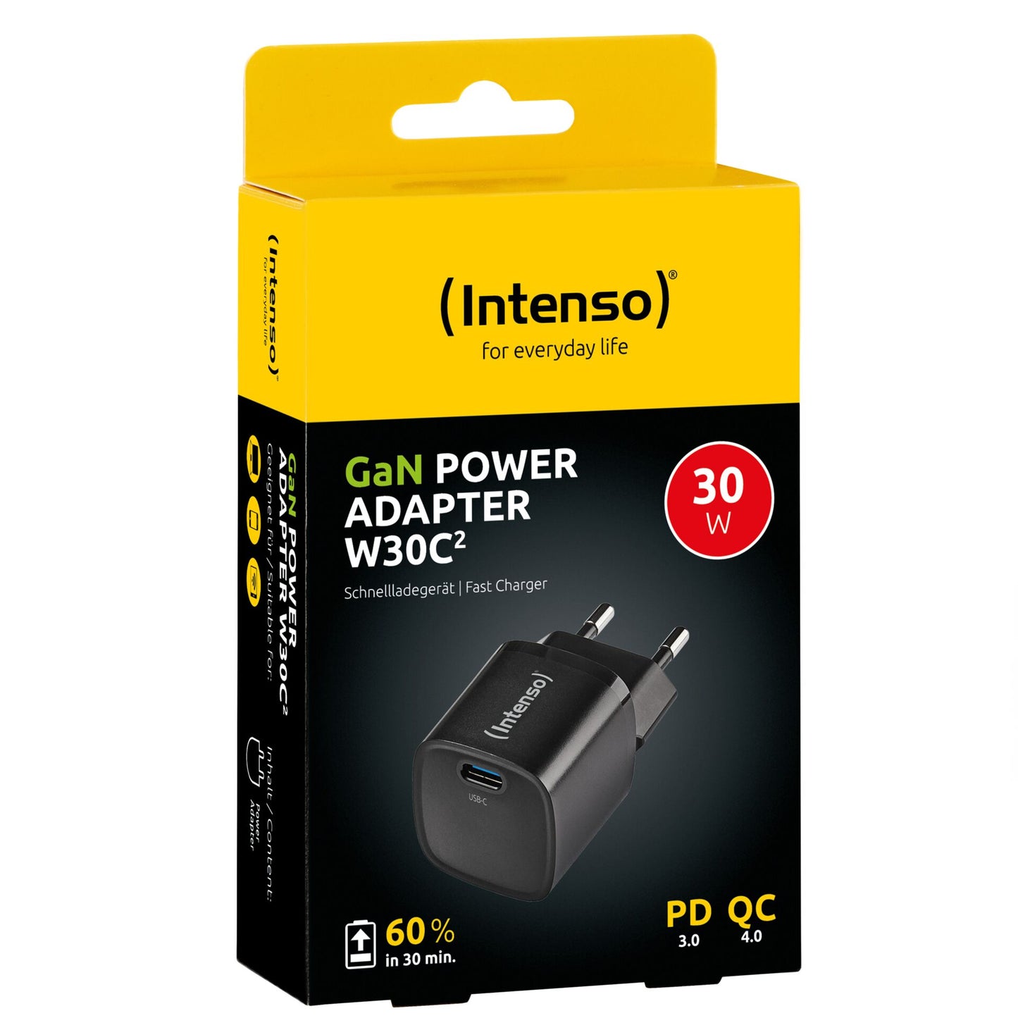 Intenso Power Adapter W30C² GaN black 1x USB-C 30W