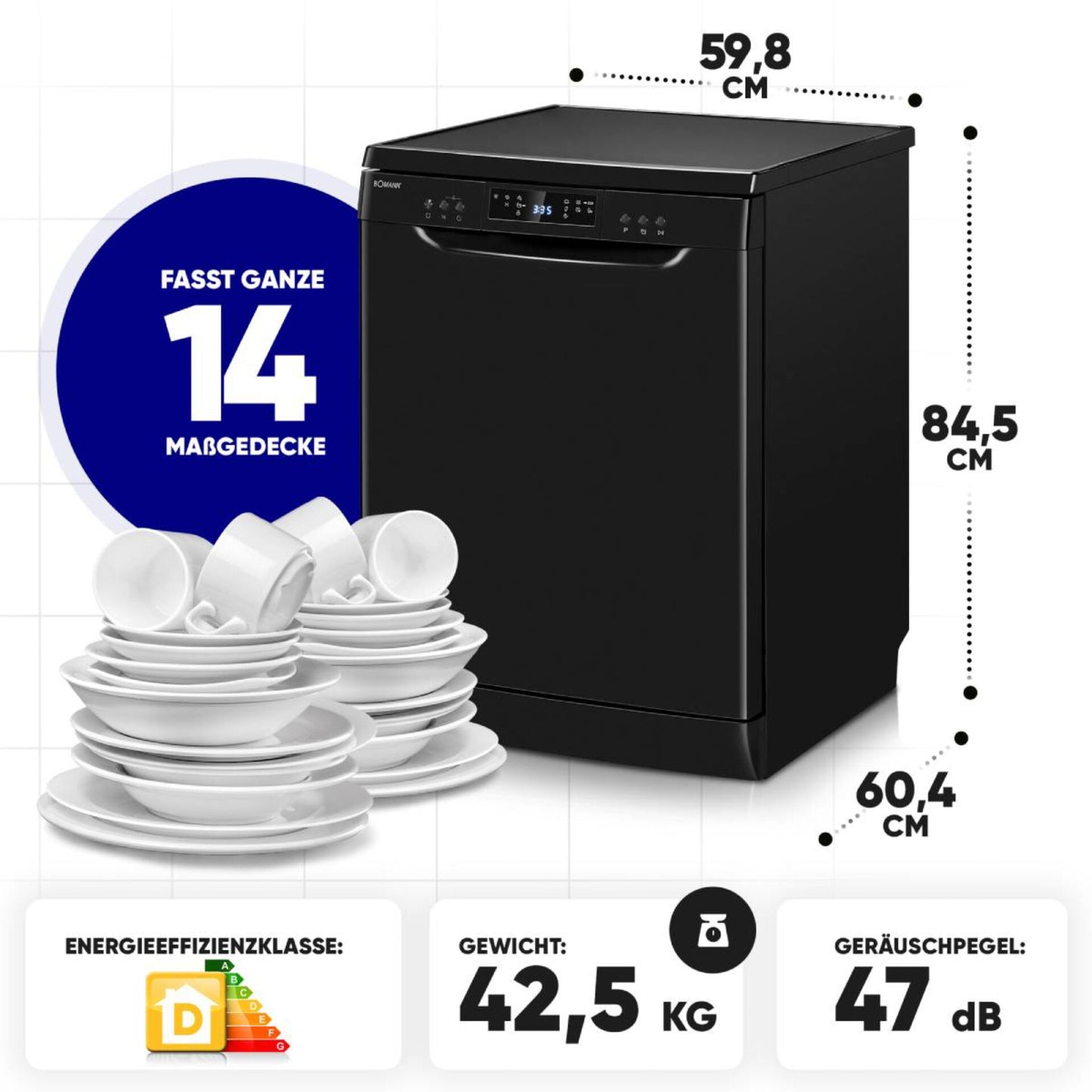 Bomann GSP 7419 black 60 cm