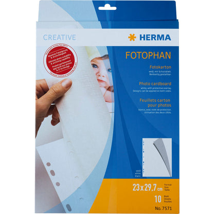Herma Photo Cardboard white 10 Sheets                   7571