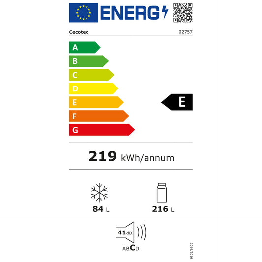 CECOTEC Frigorfico Bolero Cool- Market Combi Origin 300 Black E