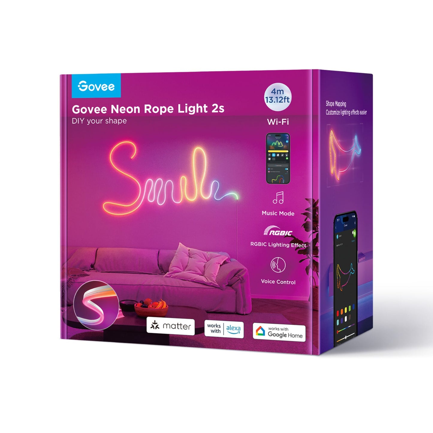 Govee Neon Strip Light 4 Meter White Matter ready