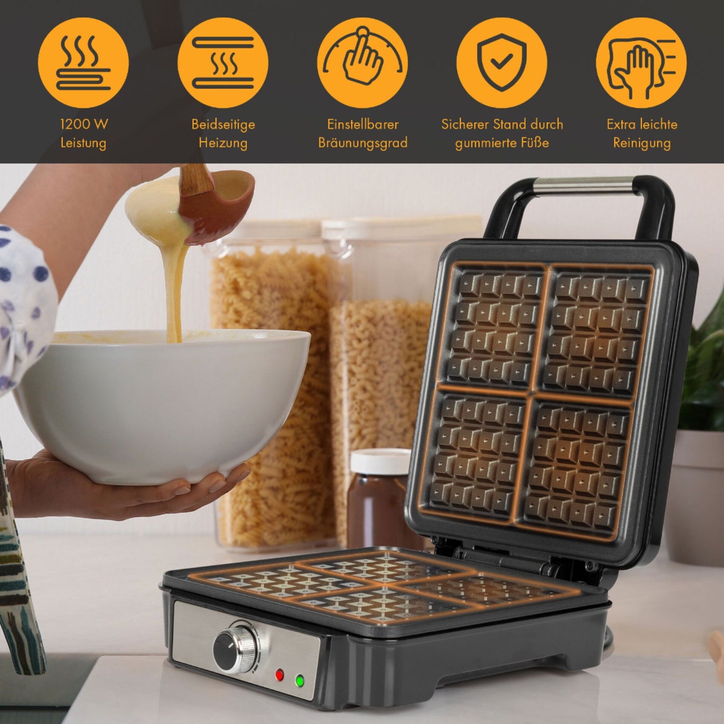 Proficook PC-WA 1241 inox Brüsseler Waffelautomat 4-fach
