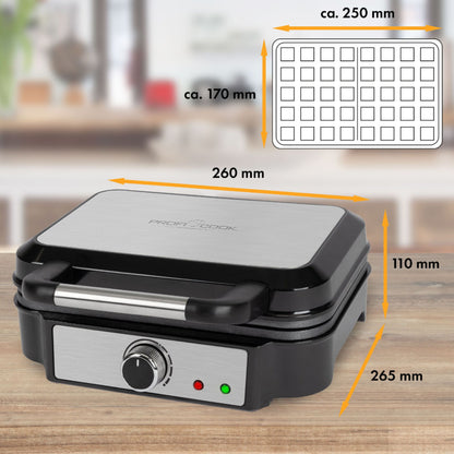 Proficook PC-WA 1240 inox Brüsseler Waffelautomat 2-fach