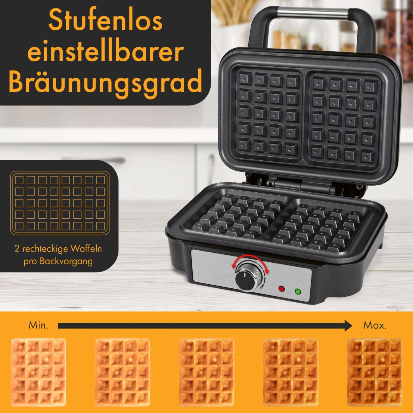 Proficook PC-WA 1240 inox Brüsseler Waffelautomat 2-fach
