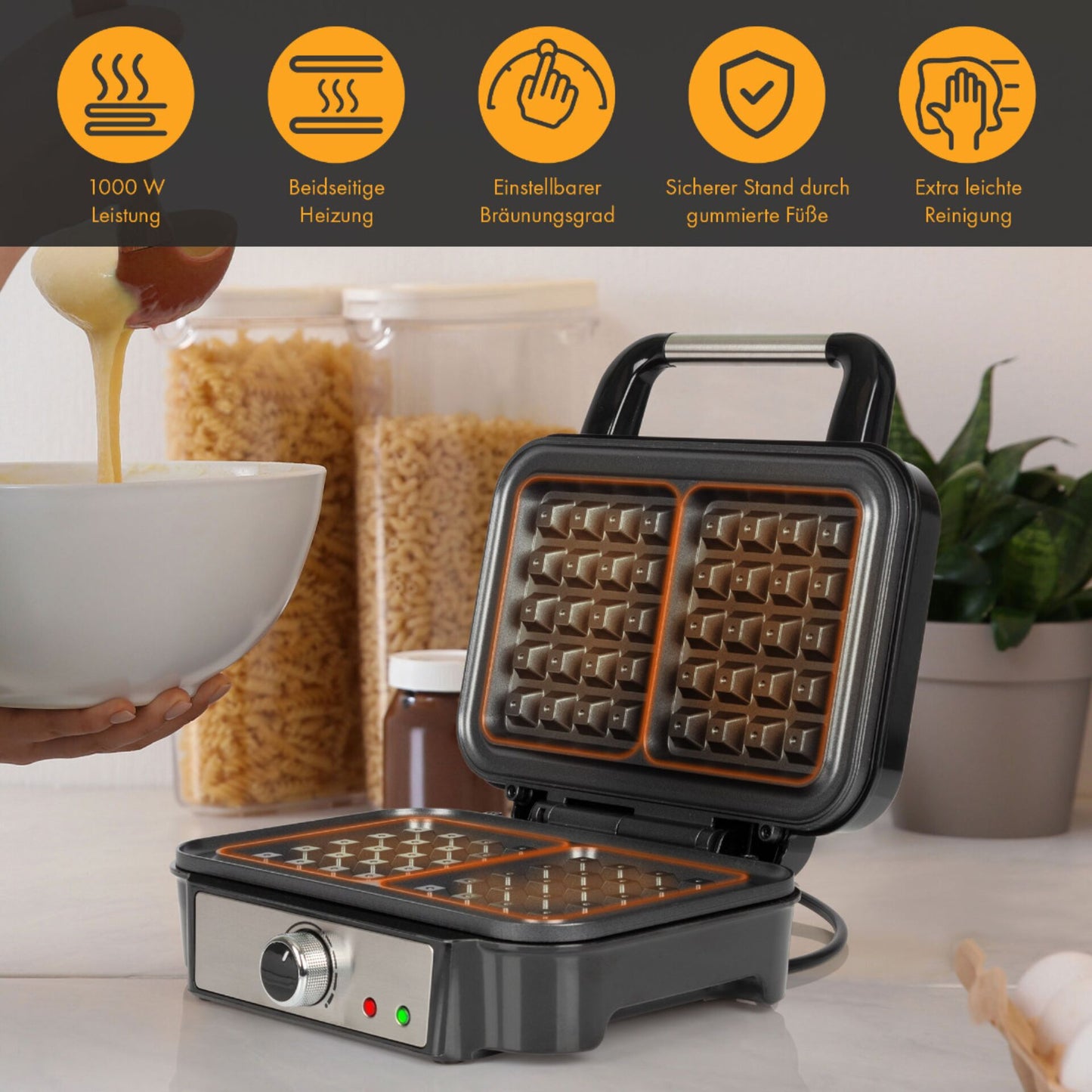 Proficook PC-WA 1240 inox Brüsseler Waffelautomat 2-fach