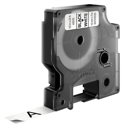 Dymo D1 12mm Black/White labels 45013