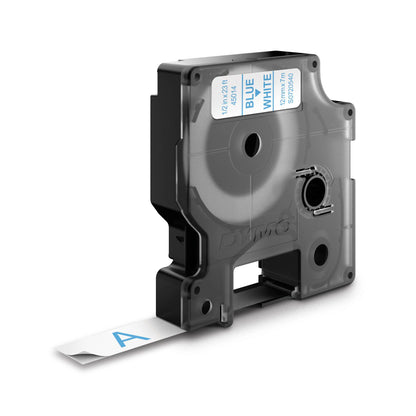 Dymo D1 12mm Blue/White labels 45014