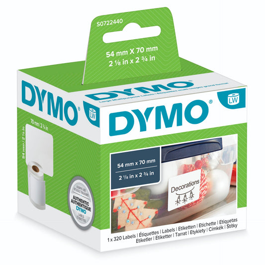Dymo Large Multipurpose Labels 70mm x 54mm / 320 labels   99015