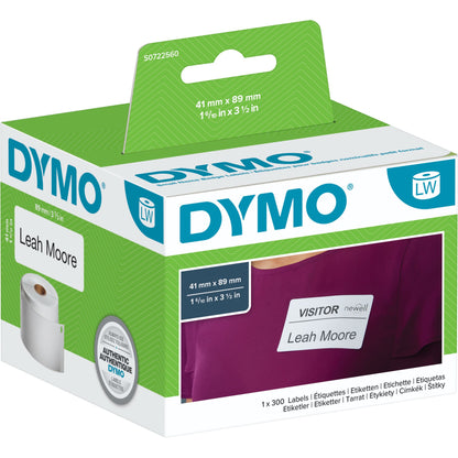 Dymo Removable White name badge 89mm x 41mm / 300 labels   11356
