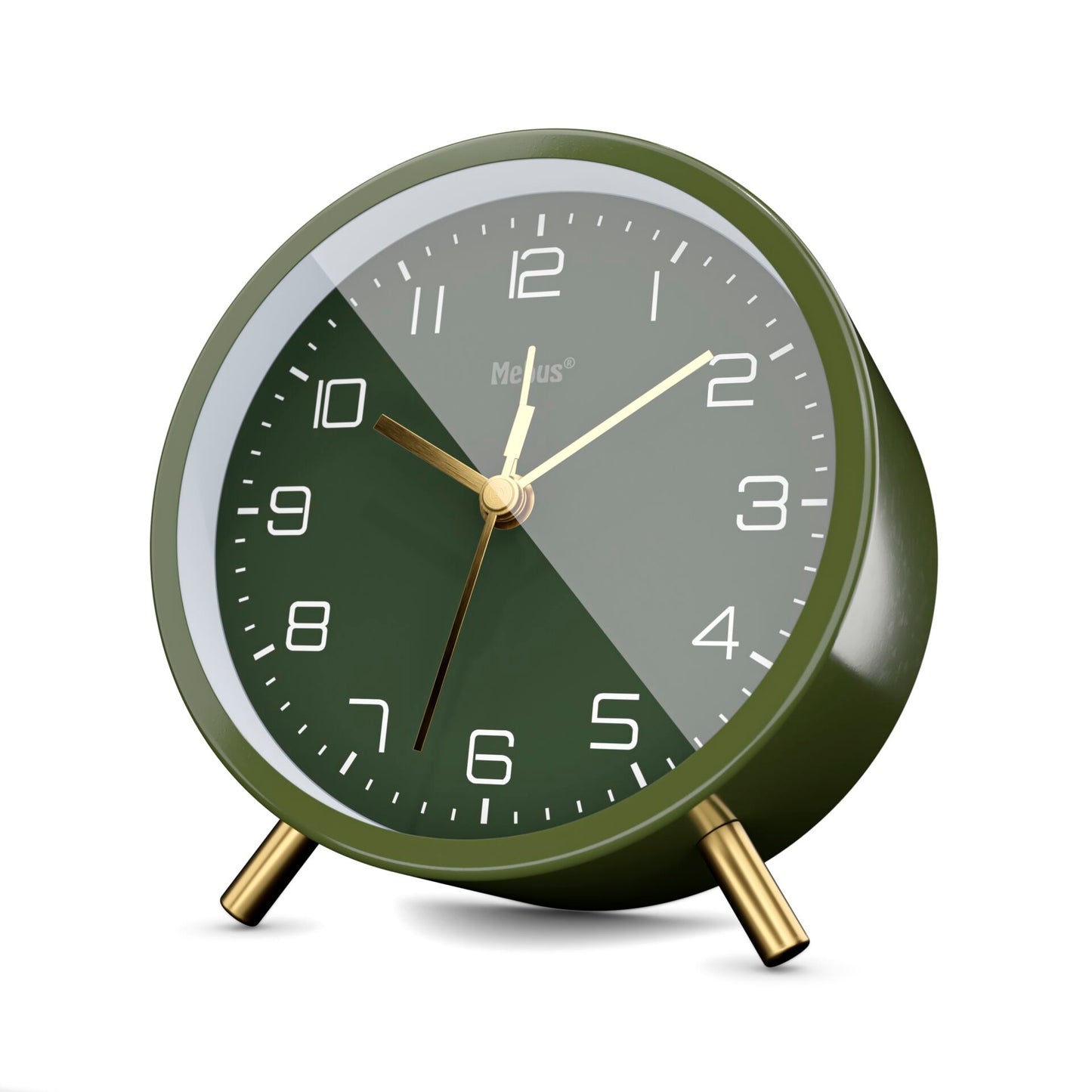 Mebus 56972 Olivgrün/Gold Quarzwecker