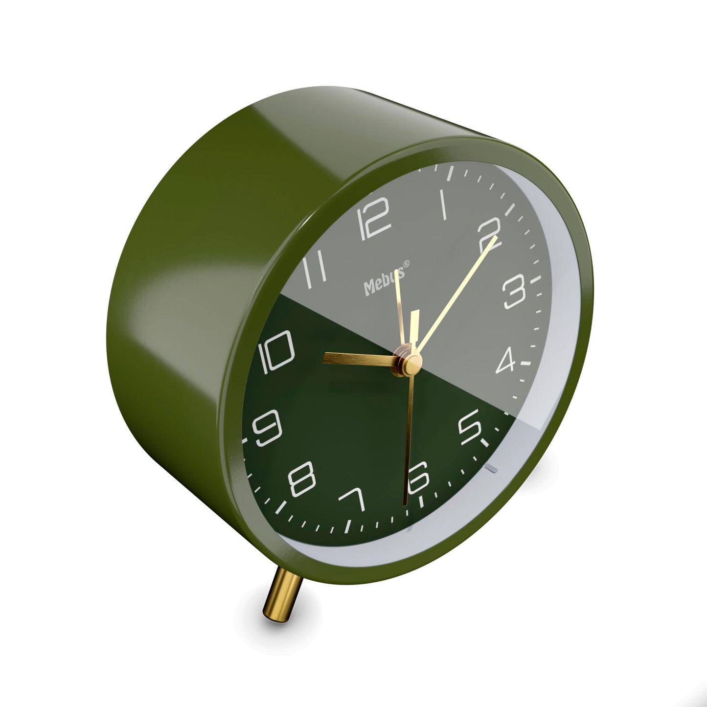 Mebus 56972 Olivgrün/Gold Quarzwecker