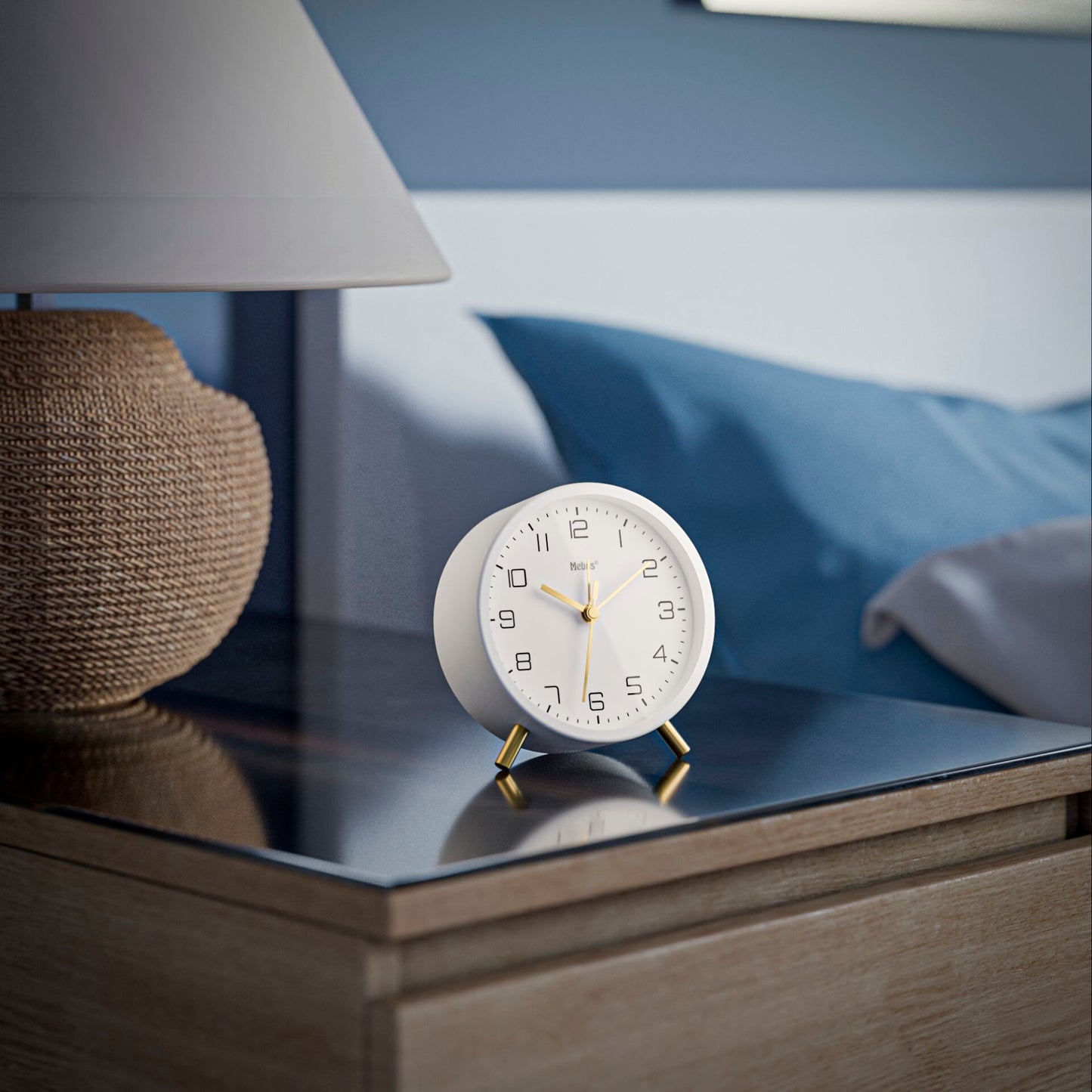 Mebus 56973 Weiß Quarzwecker