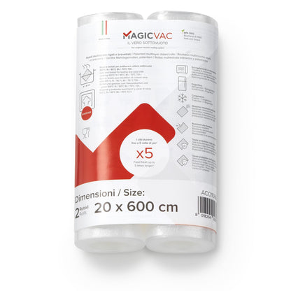 MagicVac 2 Vakuumierfolienrollen 20 cm x 6 m
