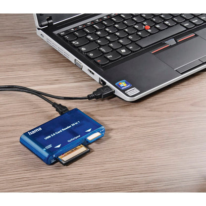 Hama USB 2.0 Multi Card Reader 35 in  1, blue             55348